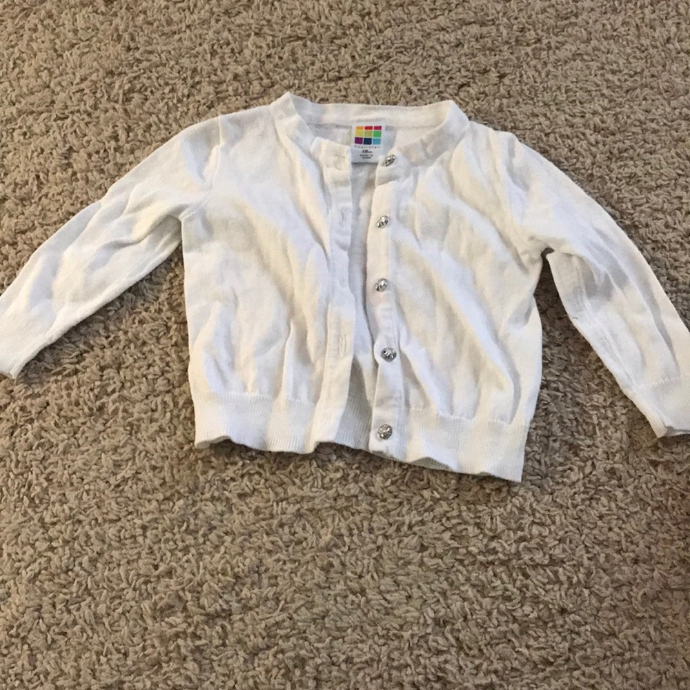 White baby girl Healthtex cardigan